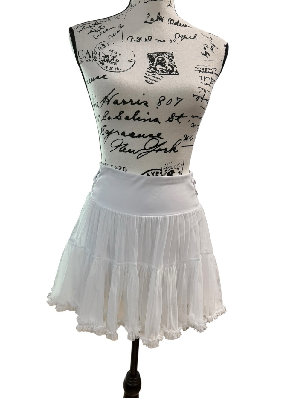 Stelle Criss-Cross Cake Tennis Skirt/Skort White Size Small